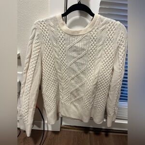 Talbots Women's Cable Knit Sweater - White